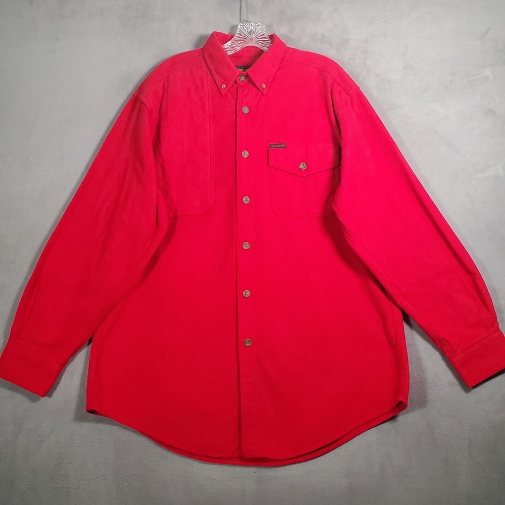 Woolrich Shirt Mens L Red Shooting Quilted Heavyweight Button Outdoor‎ Gorpcore